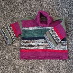 Knox Rose Multi-Stripe Turtleneck Sweater
